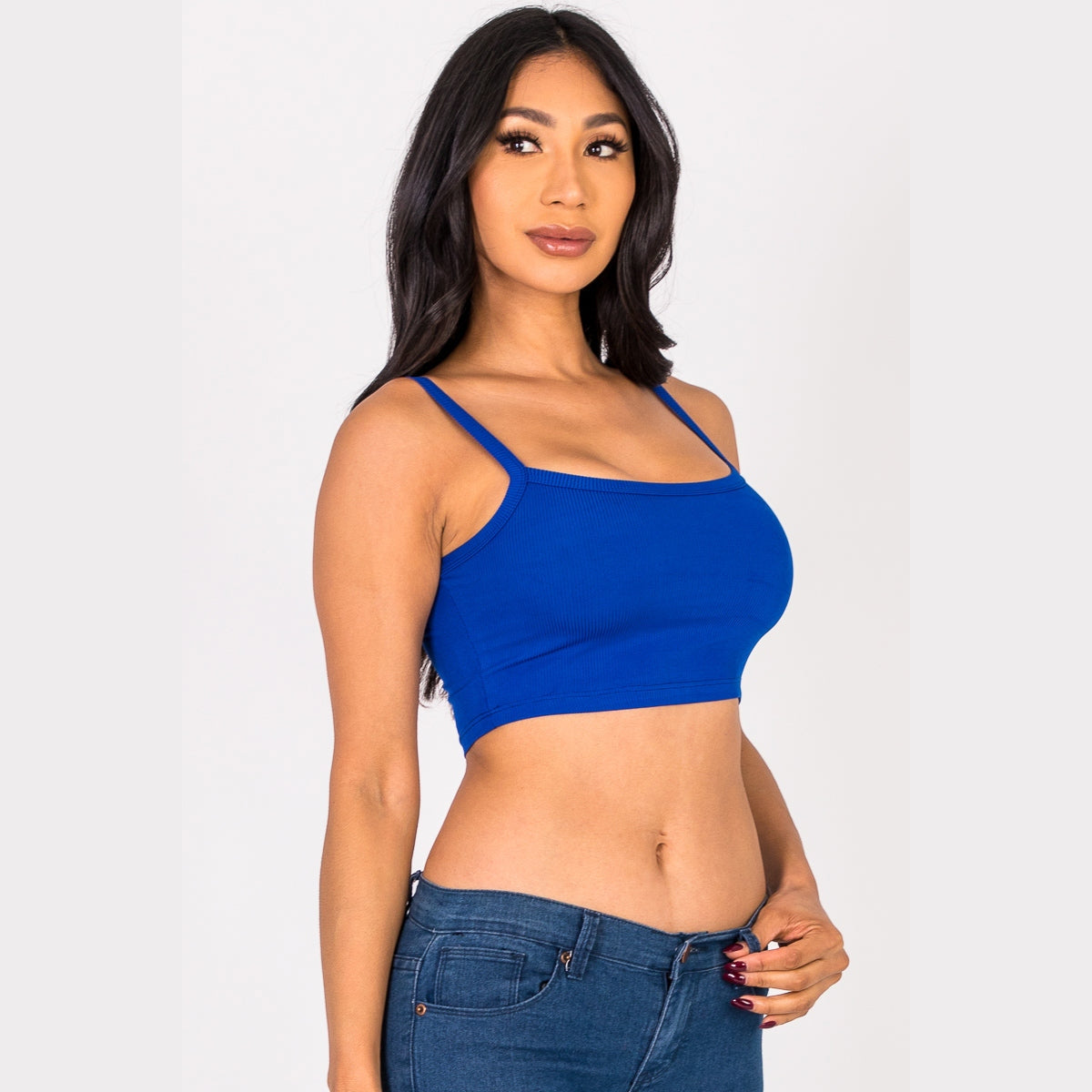 Ribbed Knit Cami Crop Top