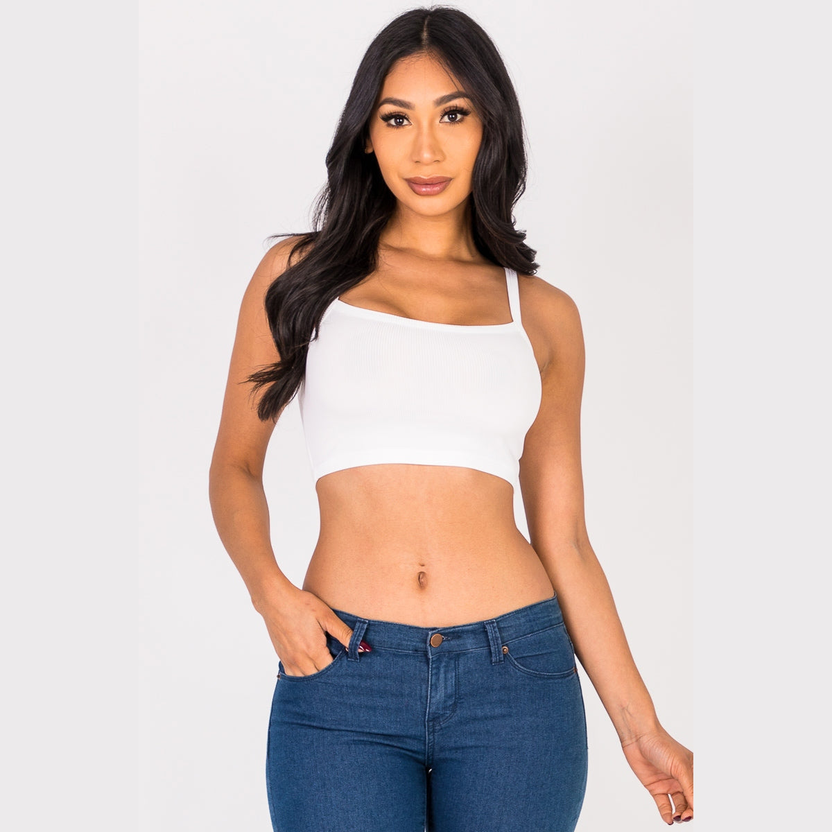 Ribbed Knit Cami Crop Top