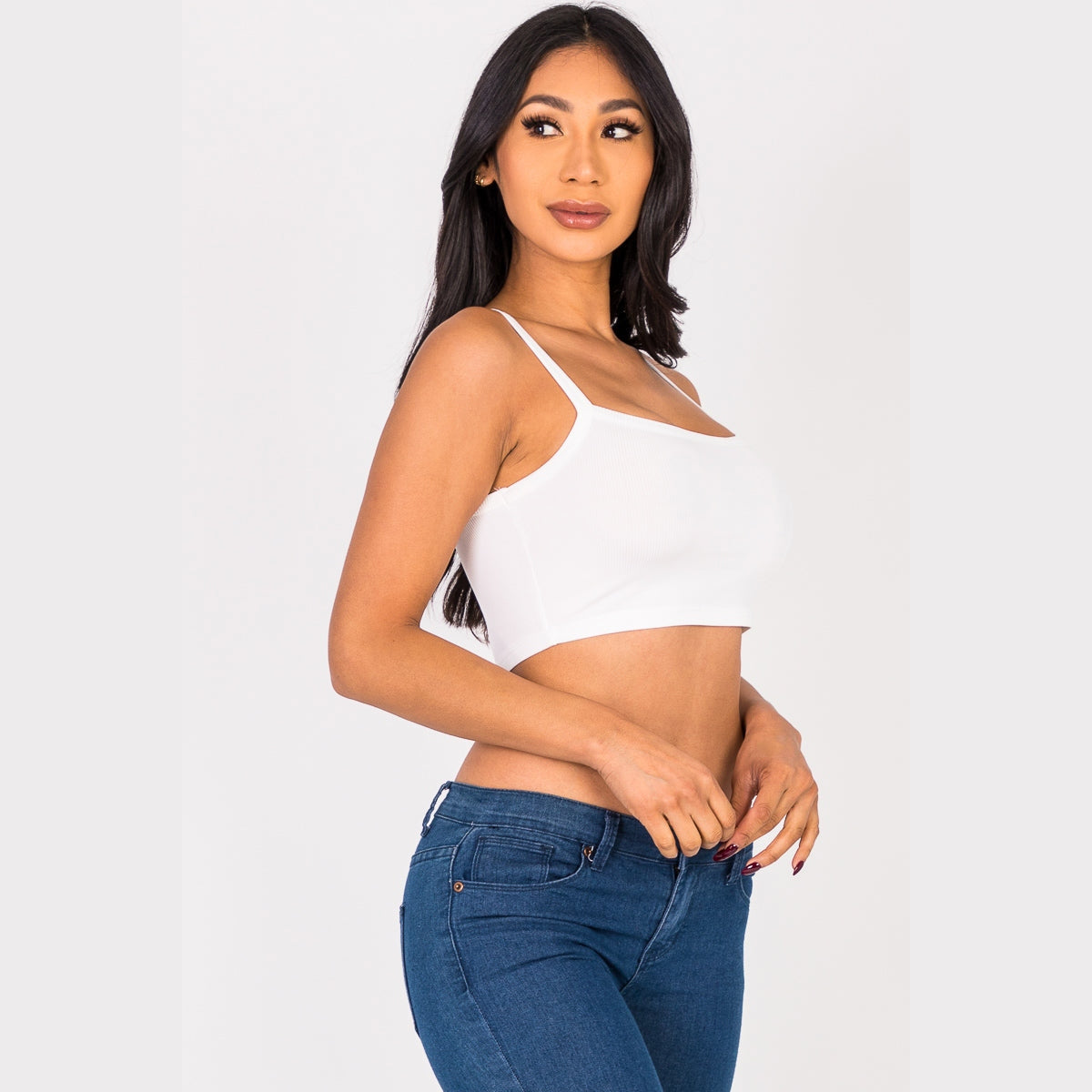 Ribbed Knit Cami Crop Top