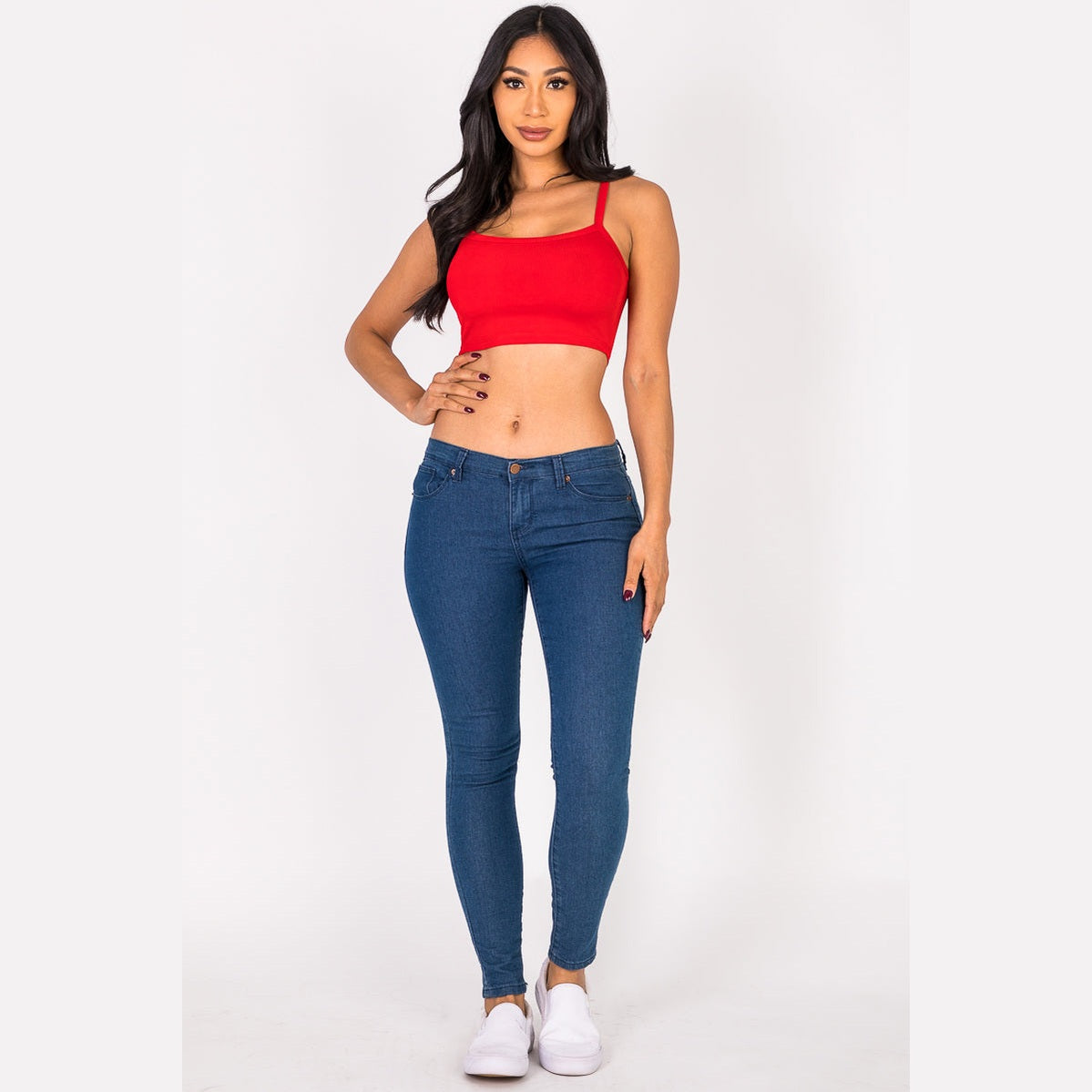 Ribbed Knit Cami Crop Top