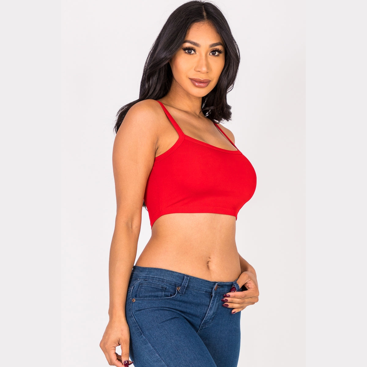 Ribbed Knit Cami Crop Top