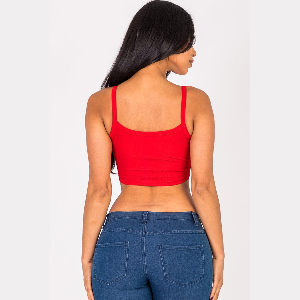 Ribbed Knit Cami Crop Top