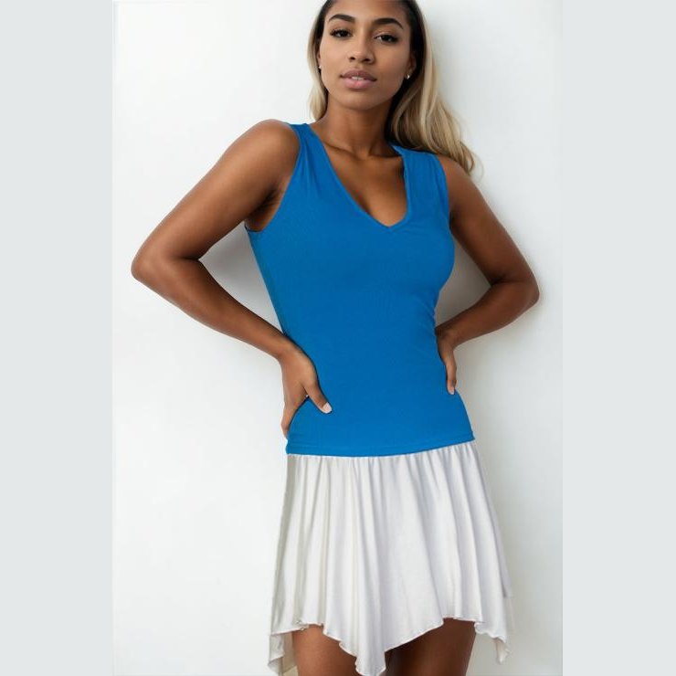 Ribbed V-Neck Sleeveless Top