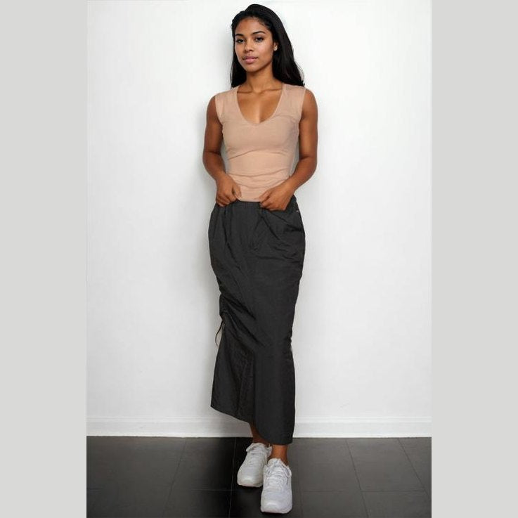Ribbed V-Neck Sleeveless Top