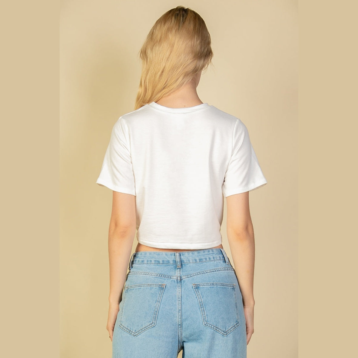 French Terry Toggle Drawstring Crop Top
