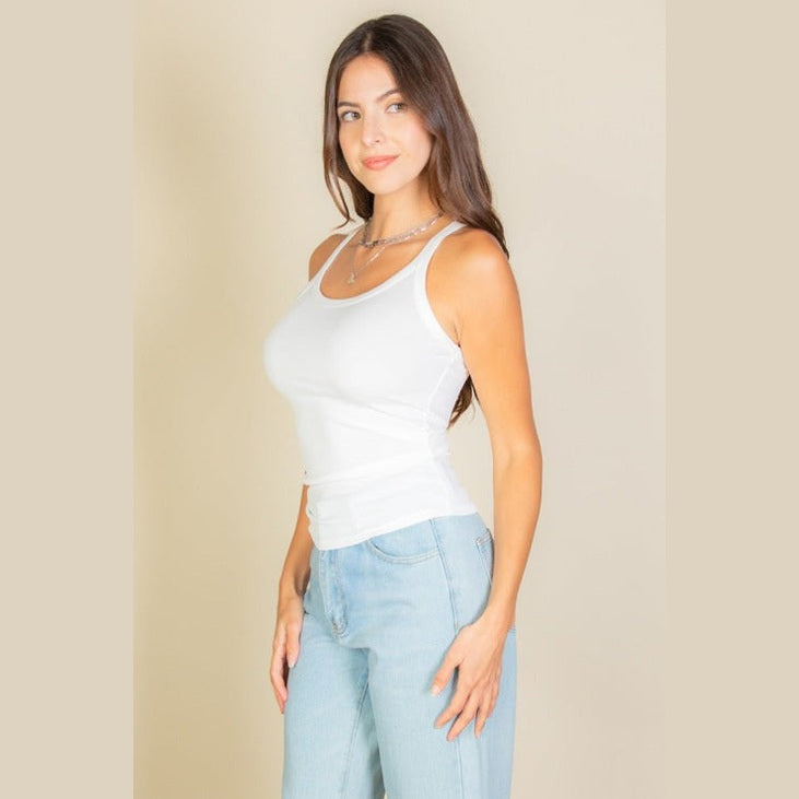 Solid Ribbed Knit Cami Top