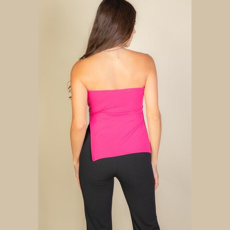 Side Slit Bandeau Tube Top