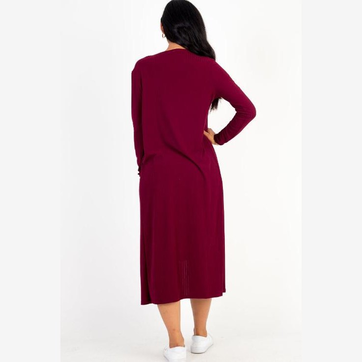 Ribbed Cardigan & Cami Midi Bodycon Dress