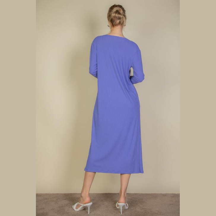 Ribbed Cardigan & Cami Midi Bodycon Dress