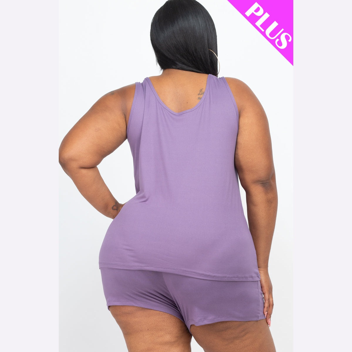 Plus Comfy Tank Top & Shorts Set