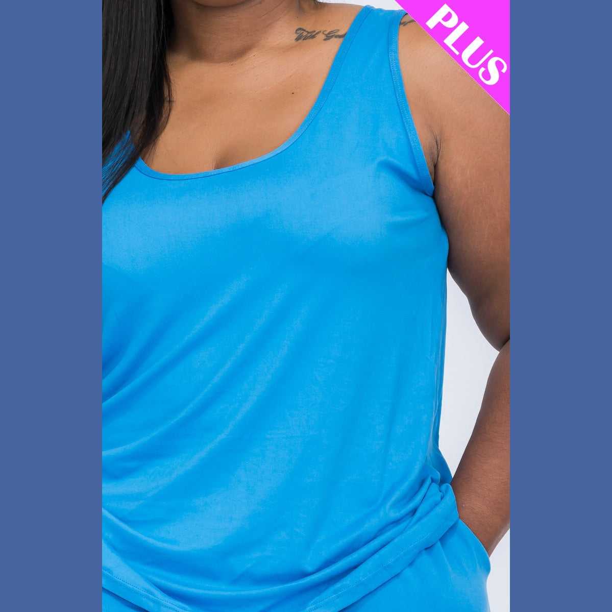Plus Comfy Tank Top & Shorts Set