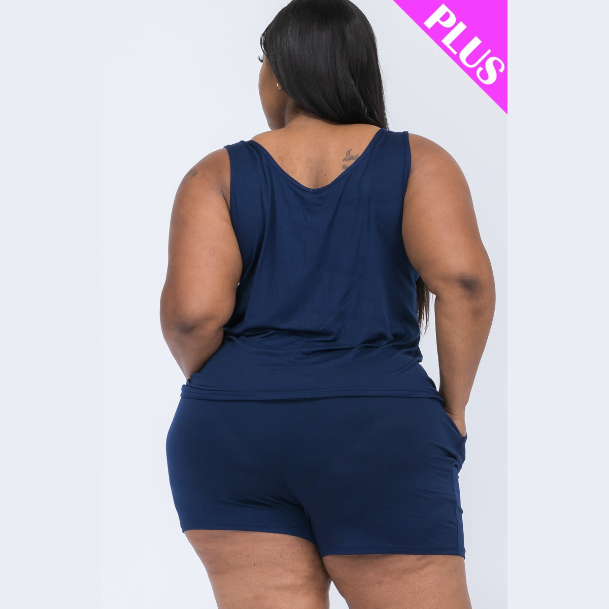Plus Comfy Tank Top & Shorts Set