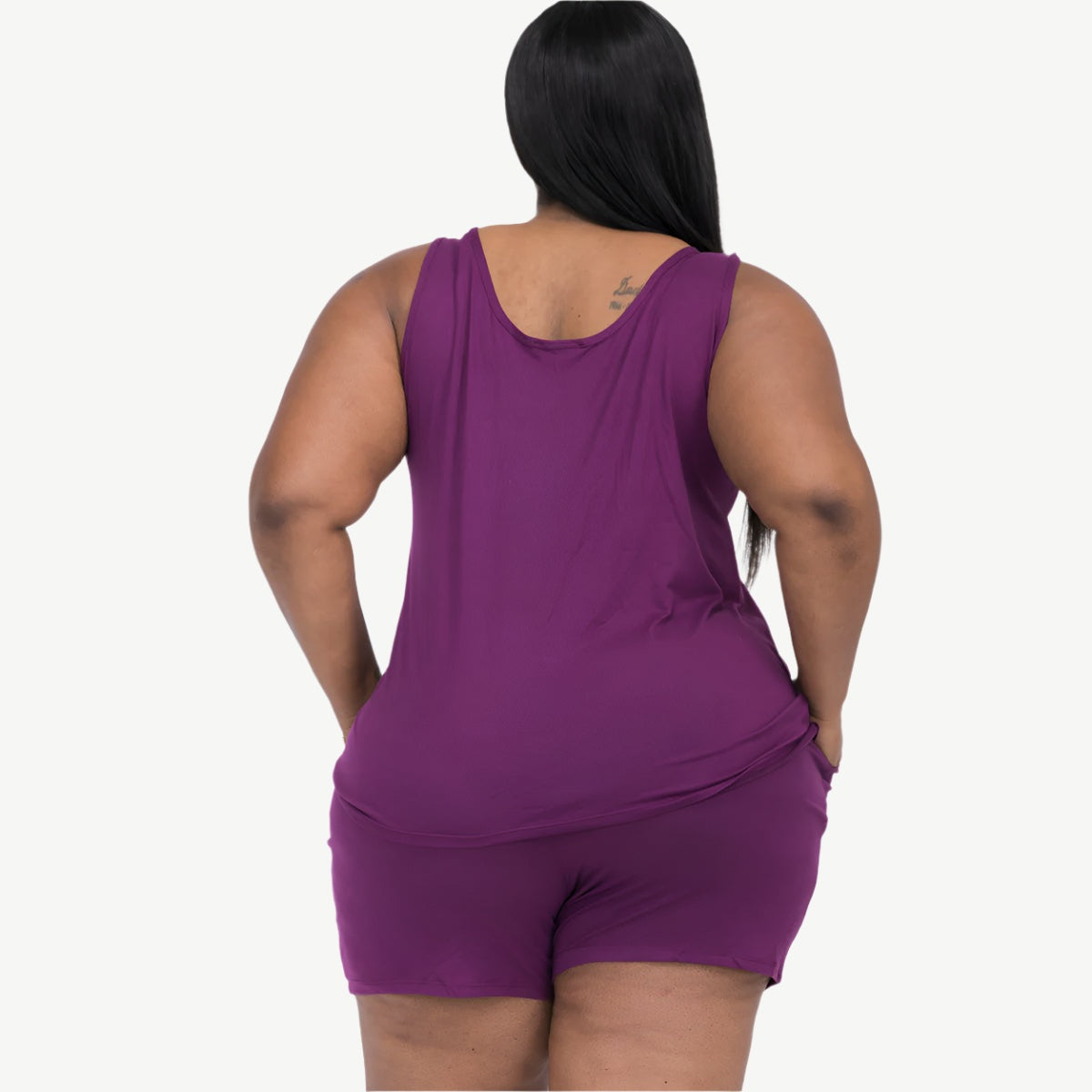 Plus Comfy Tank Top & Shorts Set