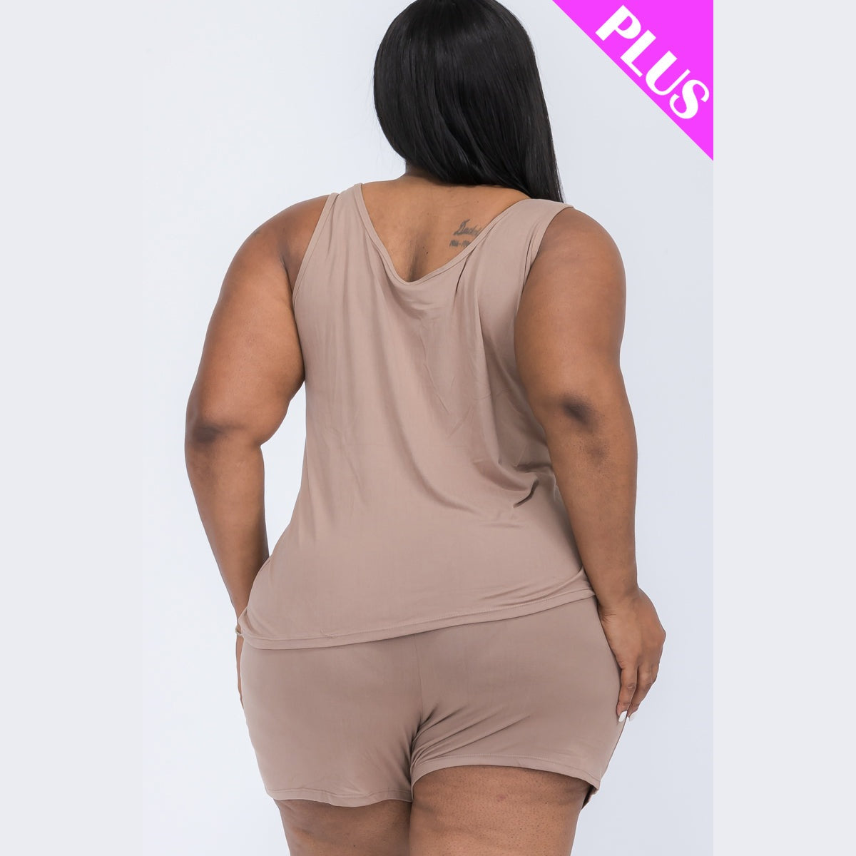 Plus Comfy Tank Top & Shorts Set