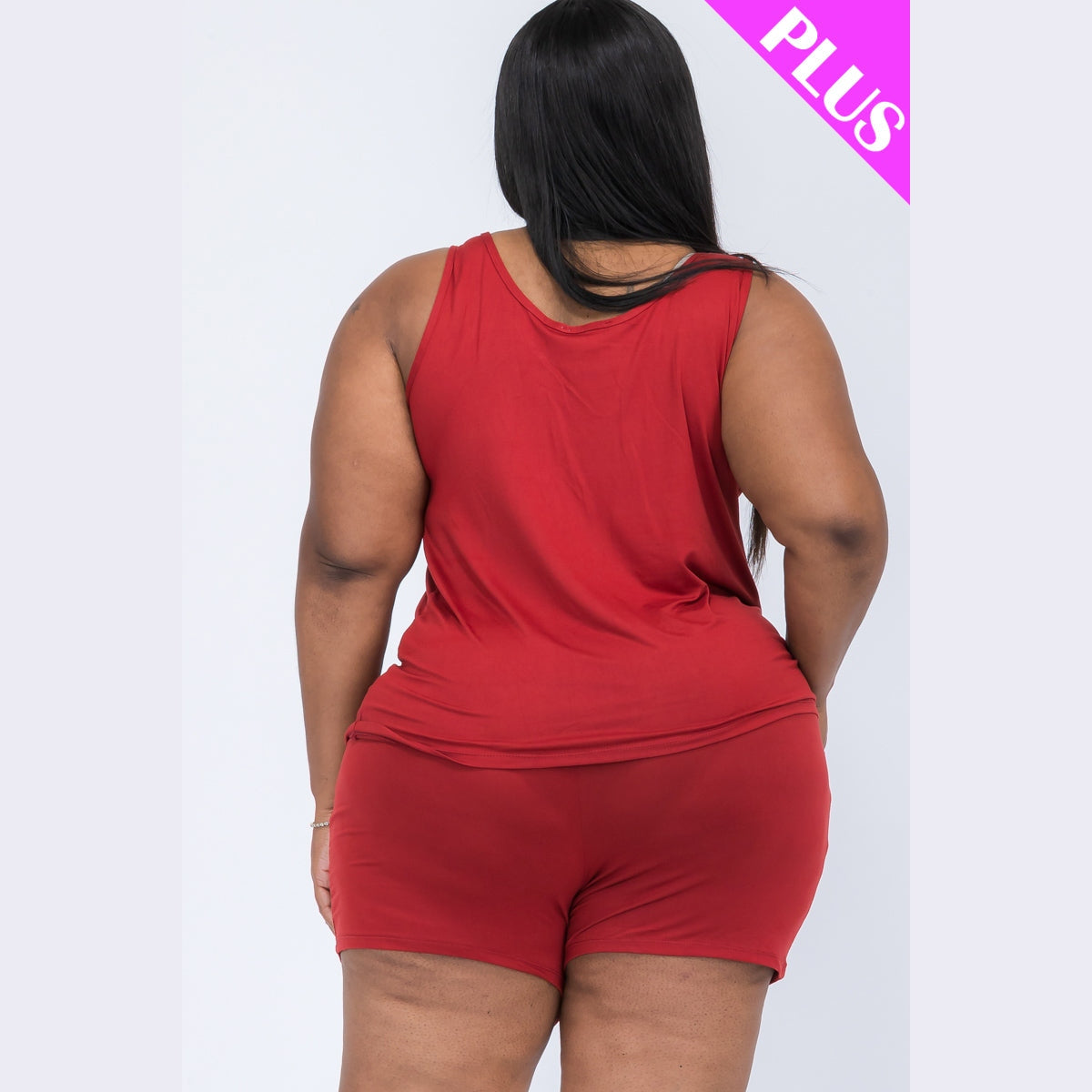 Plus Comfy Tank Top & Shorts Set