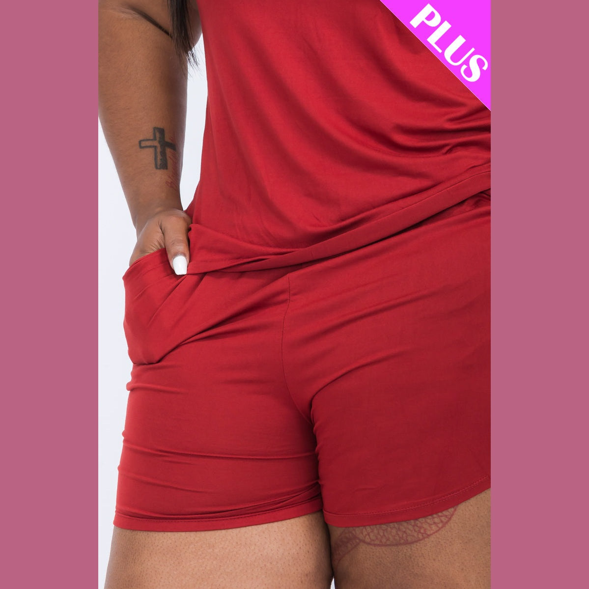 Plus Comfy Tank Top & Shorts Set