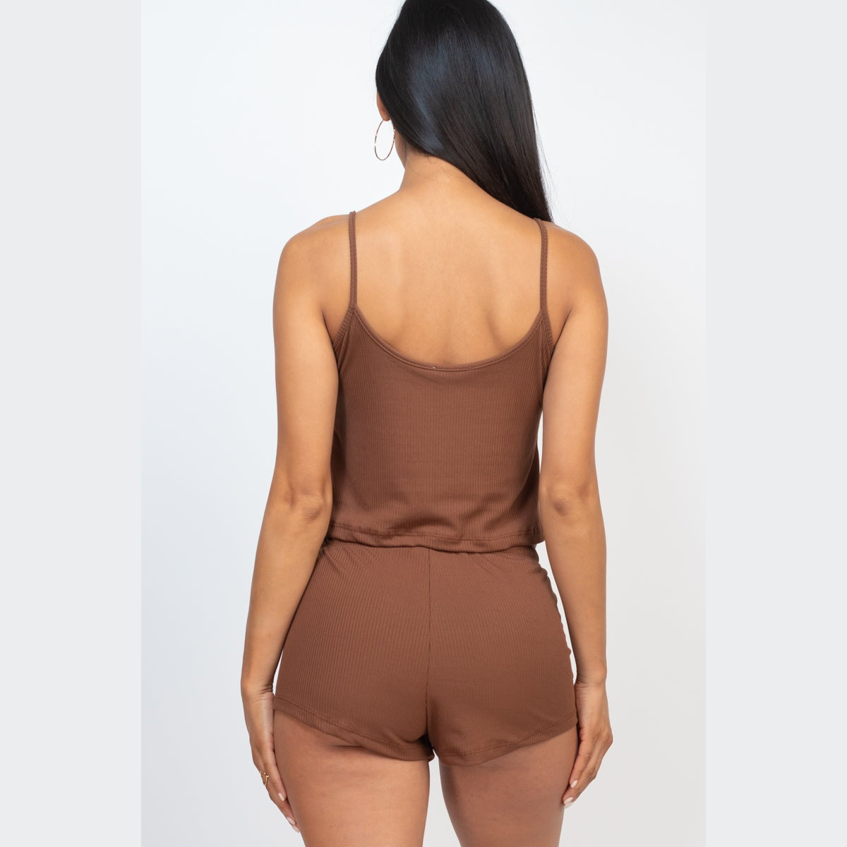 Ribbed Strappy Top & Shorts Set
