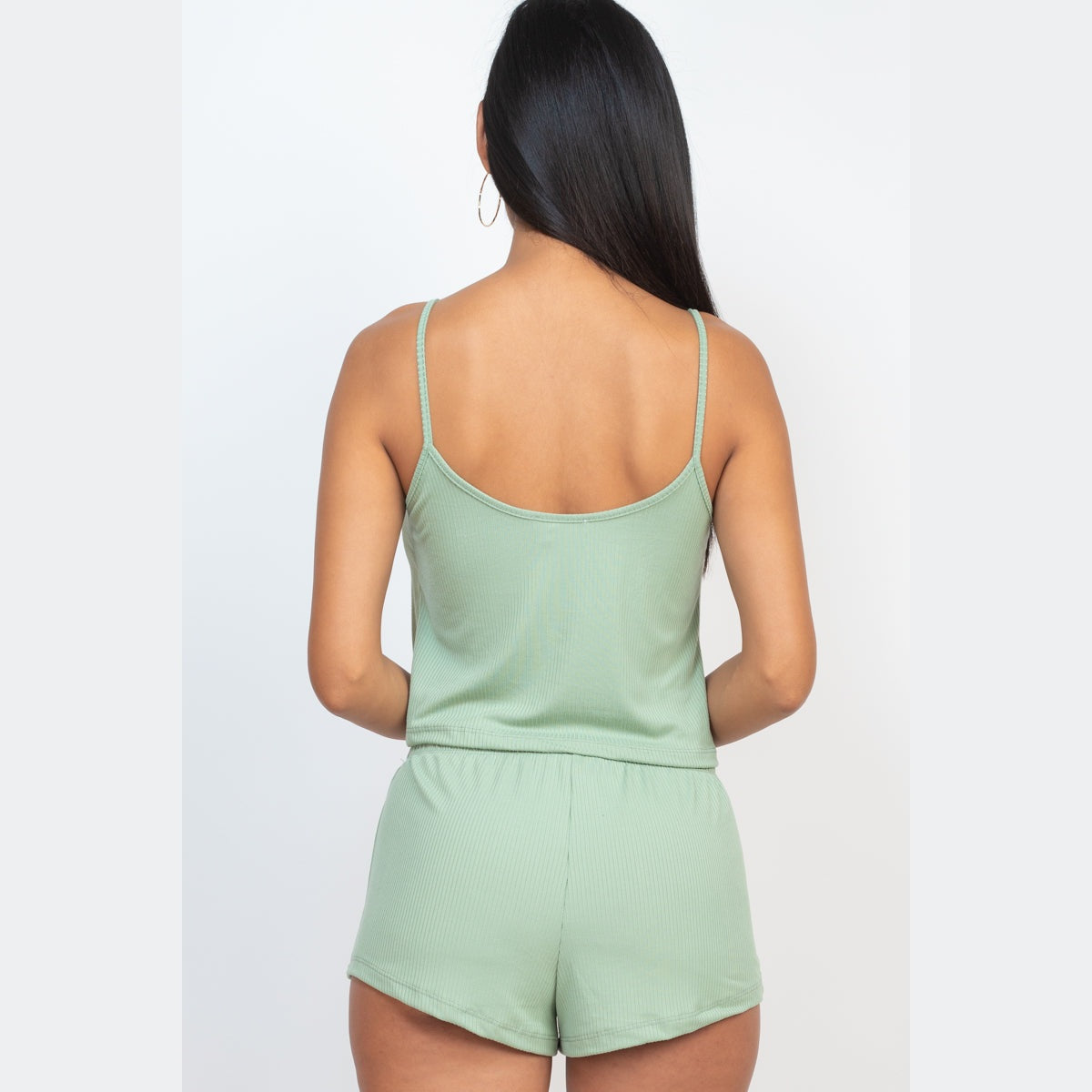 Ribbed Strappy Top & Shorts Set