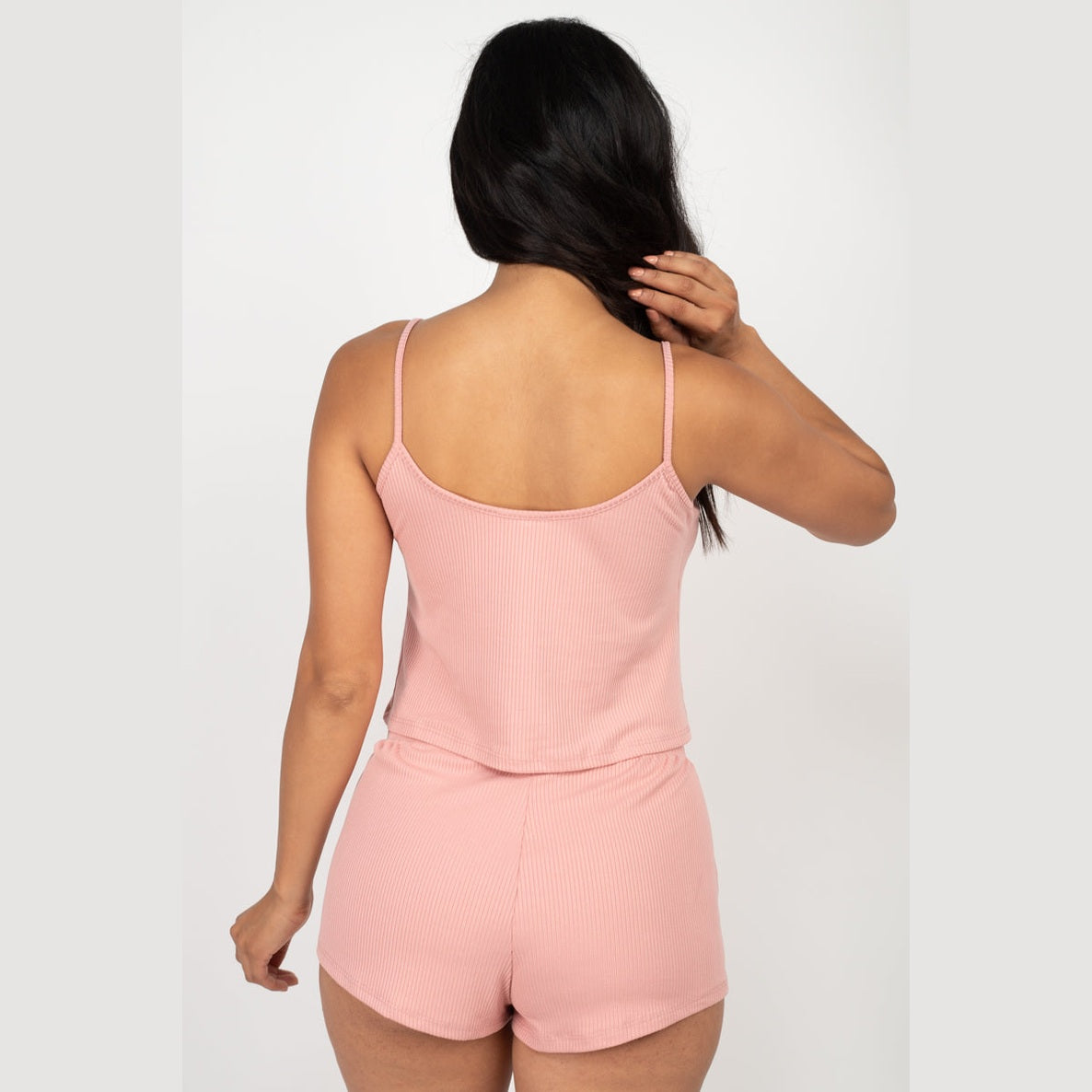 Ribbed Strappy Top & Shorts Set