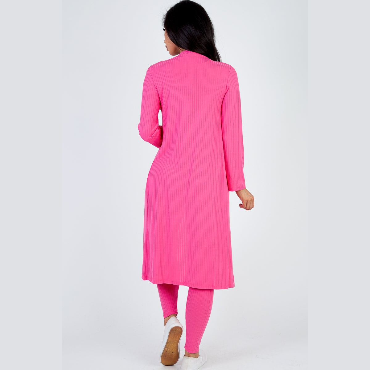 Ribbed Long Cardigan & Leggings Set