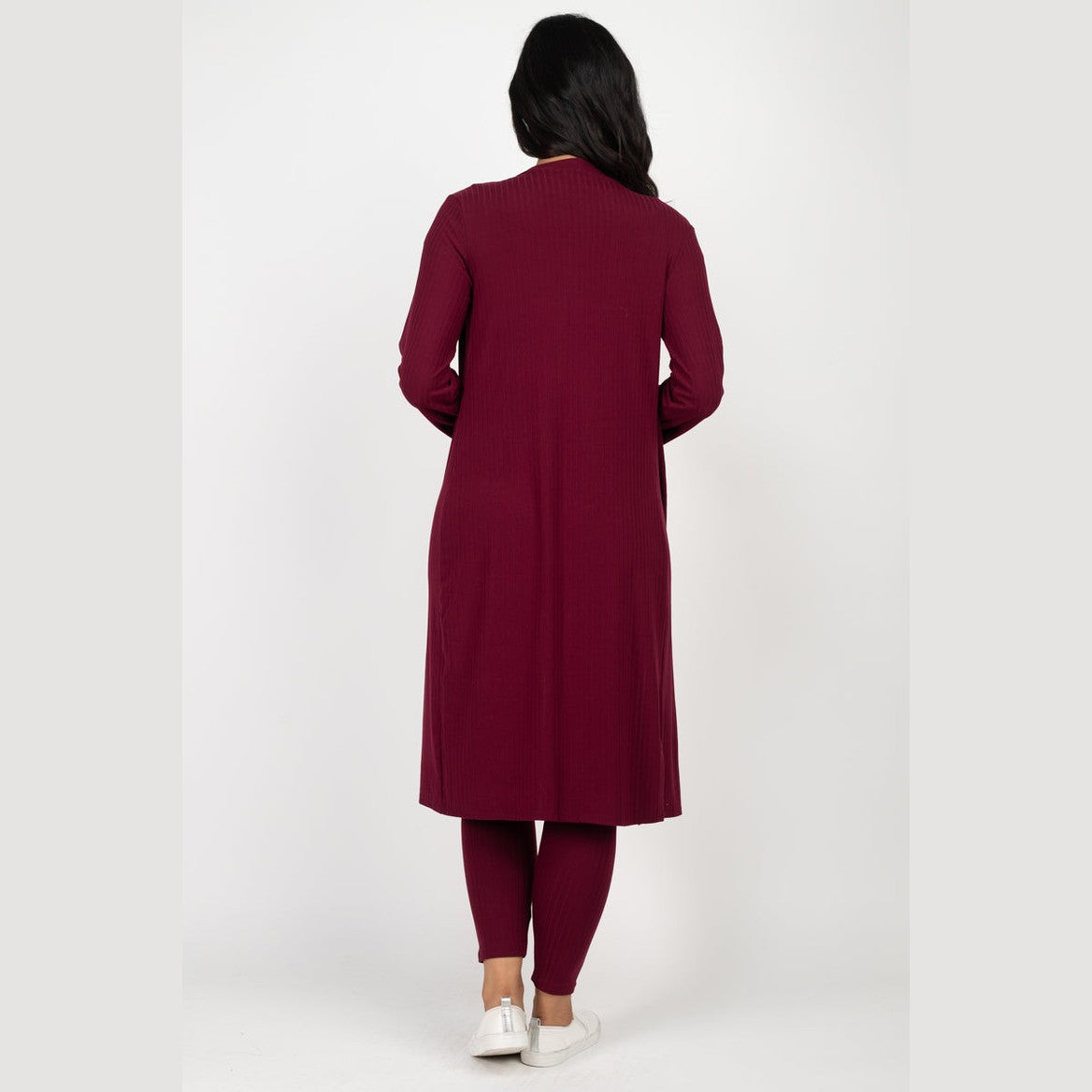 Ribbed Long Cardigan & Leggings Set