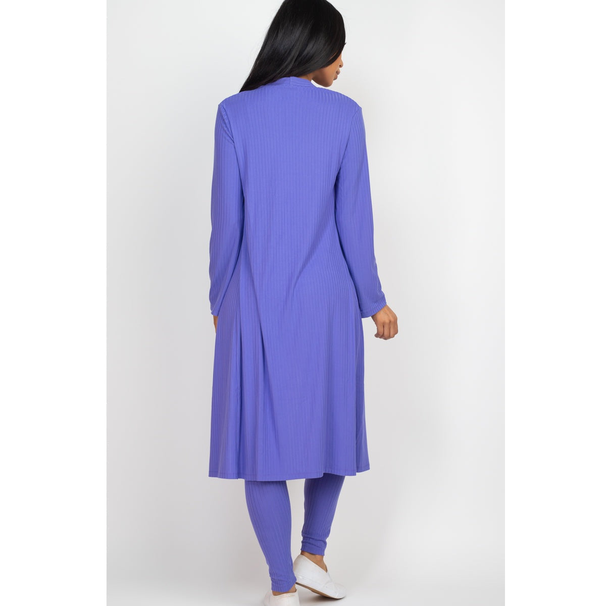 Ribbed Long Cardigan & Leggings Set