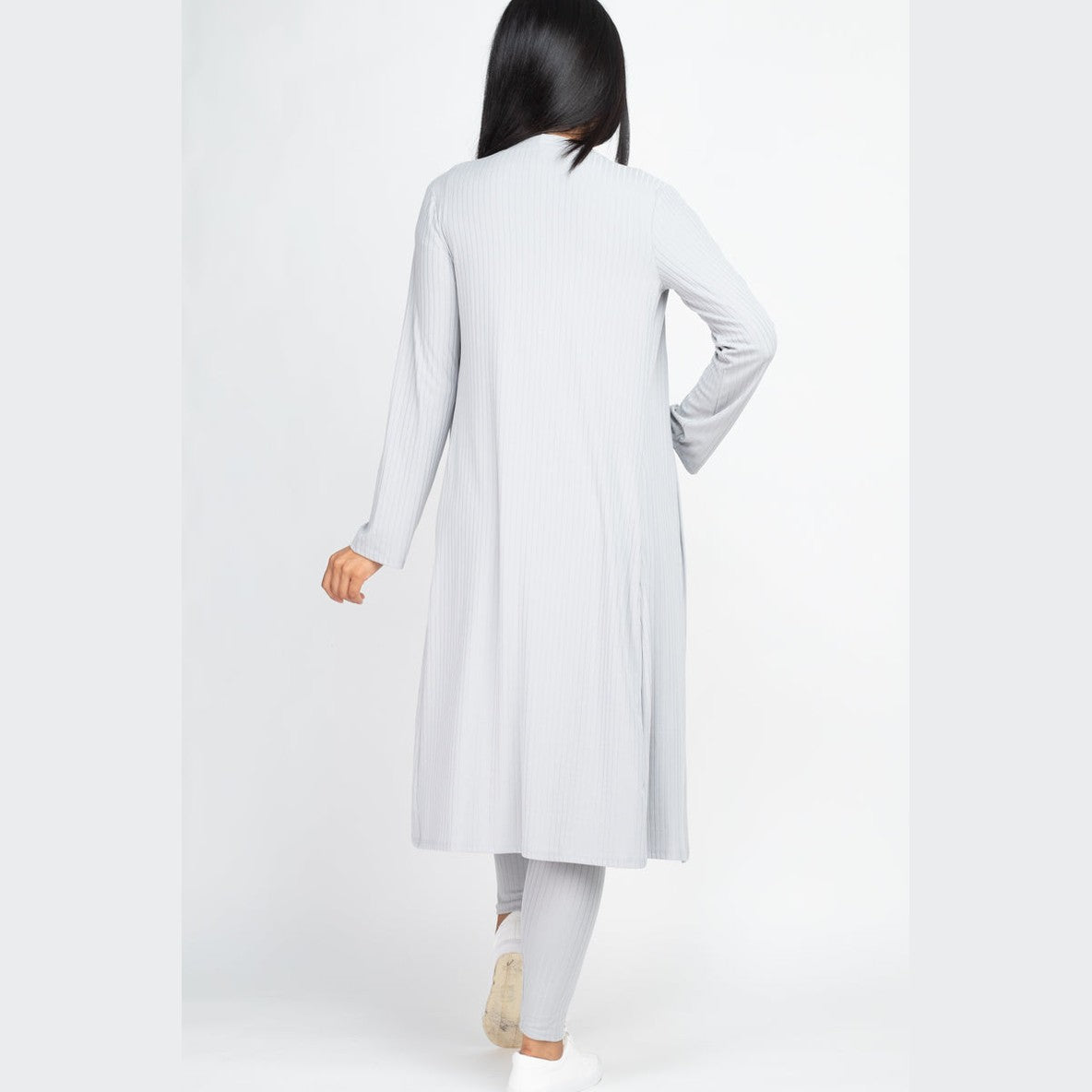 Ribbed Long Cardigan & Leggings Set