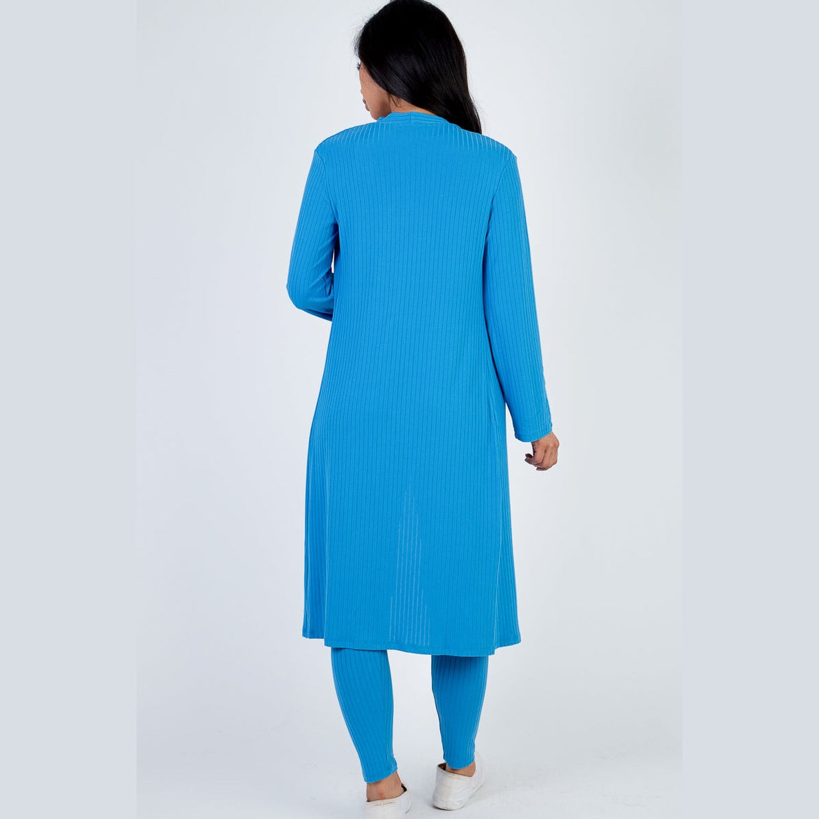 Ribbed Long Cardigan & Leggings Set
