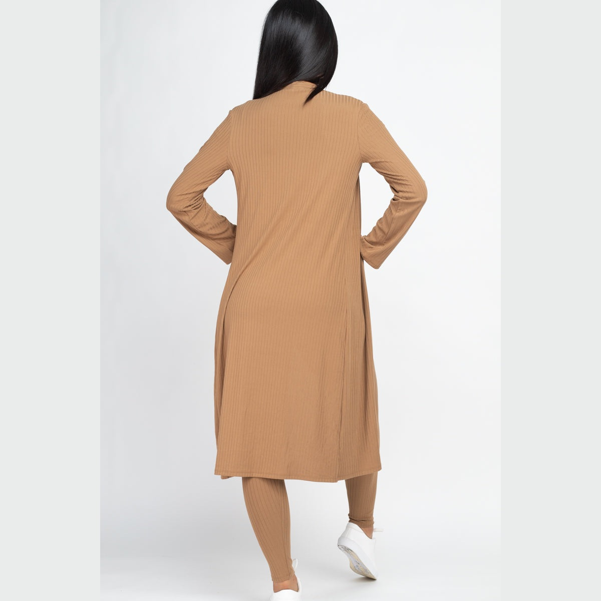Ribbed Long Cardigan & Leggings Set