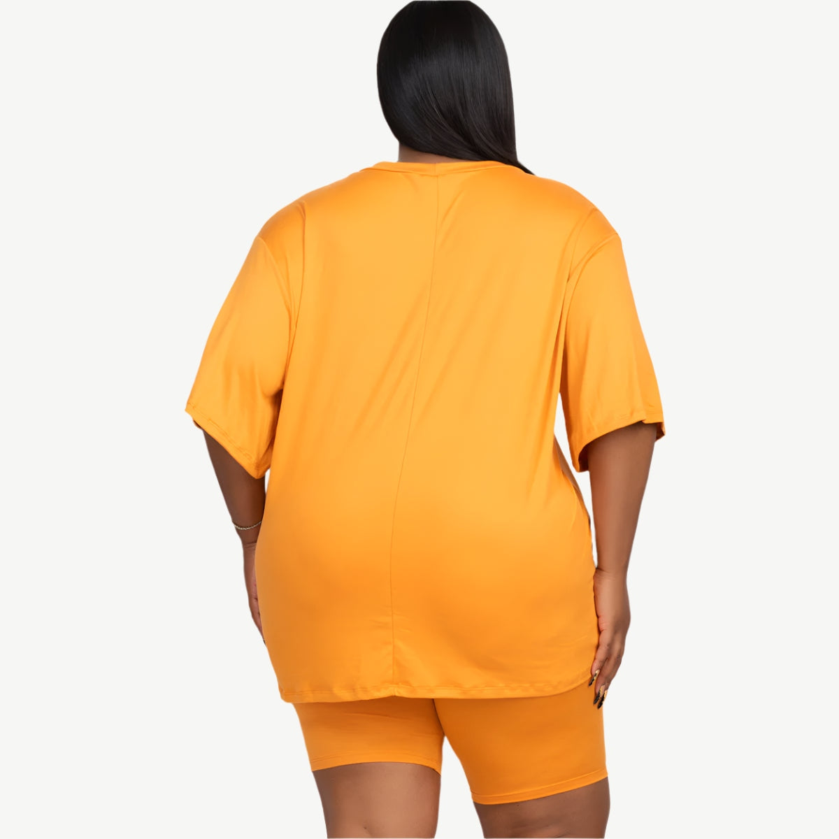 Plus Size Loose Fit Top Biker Shorts Set
