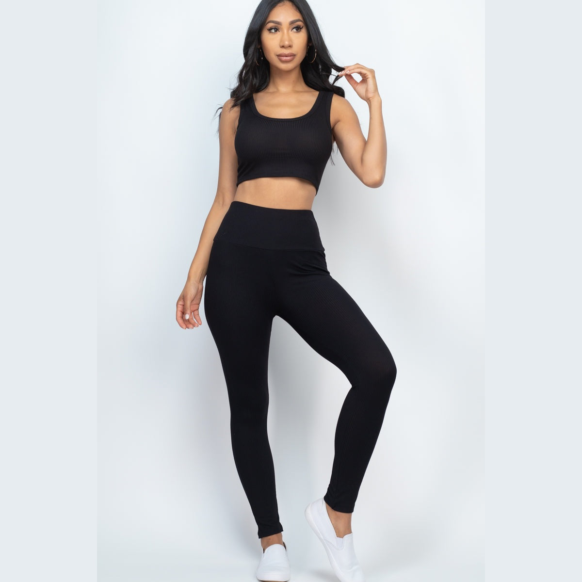 Ribbed Crop Top & Leggings Set