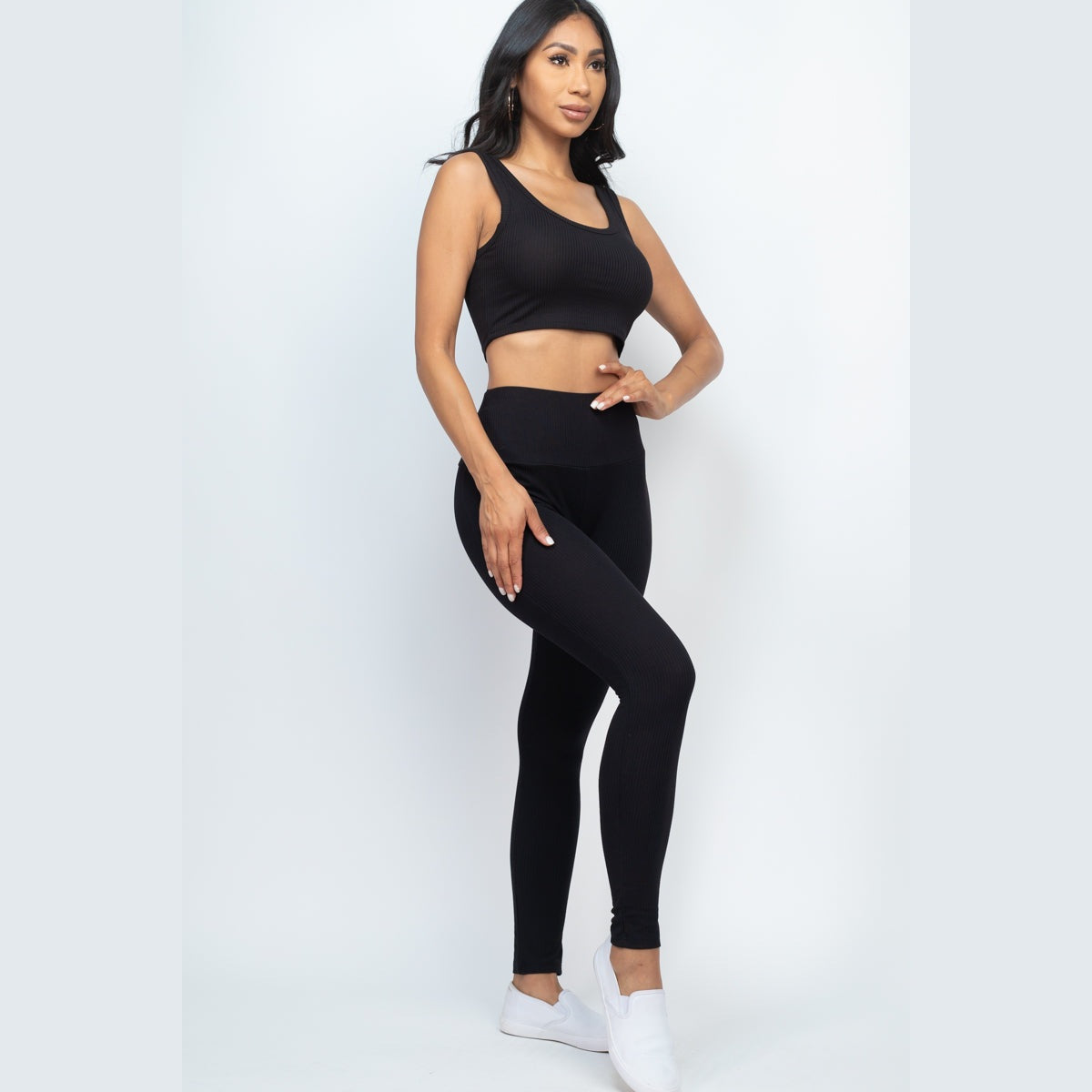 Ribbed Crop Top & Leggings Set