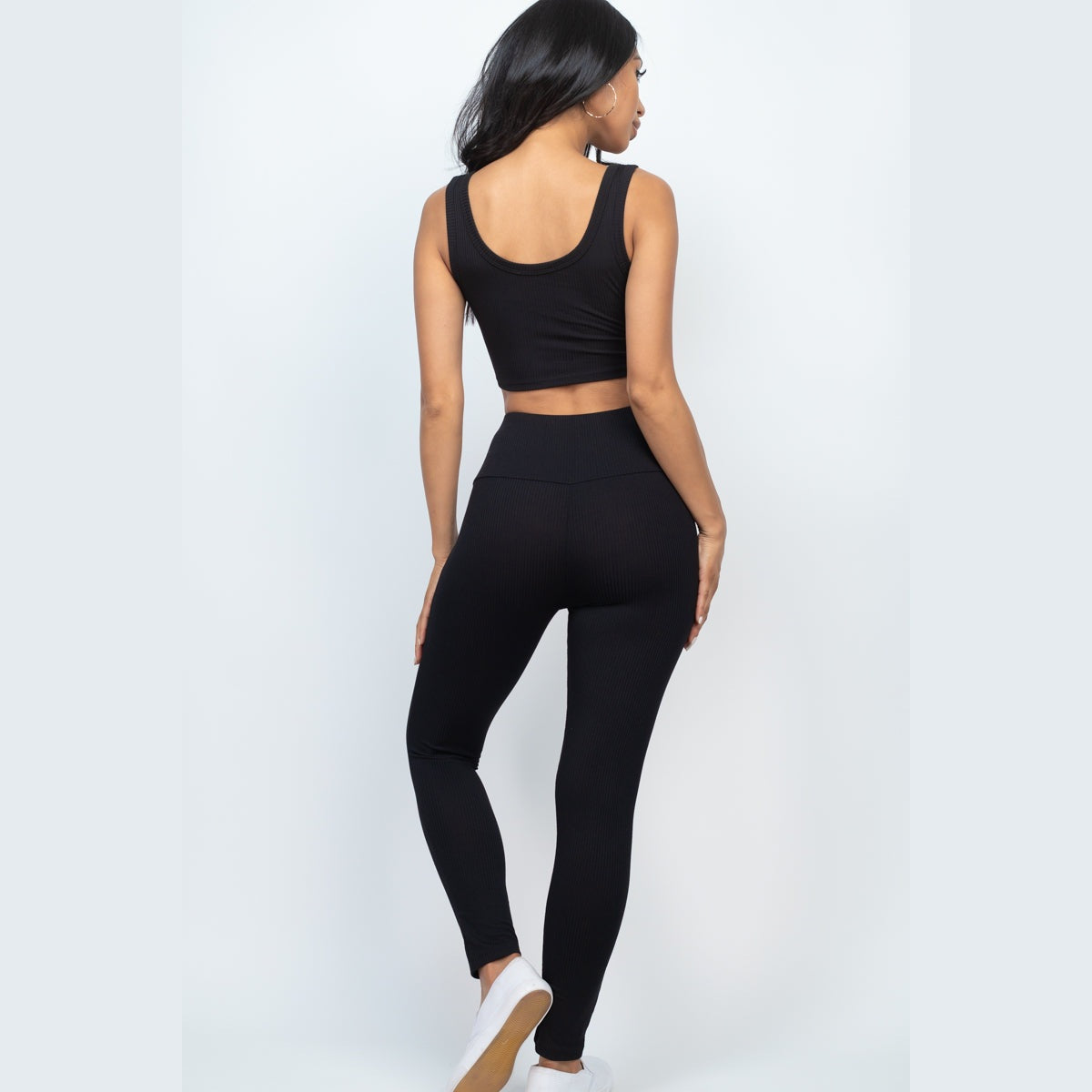 Ribbed Crop Top & Leggings Set