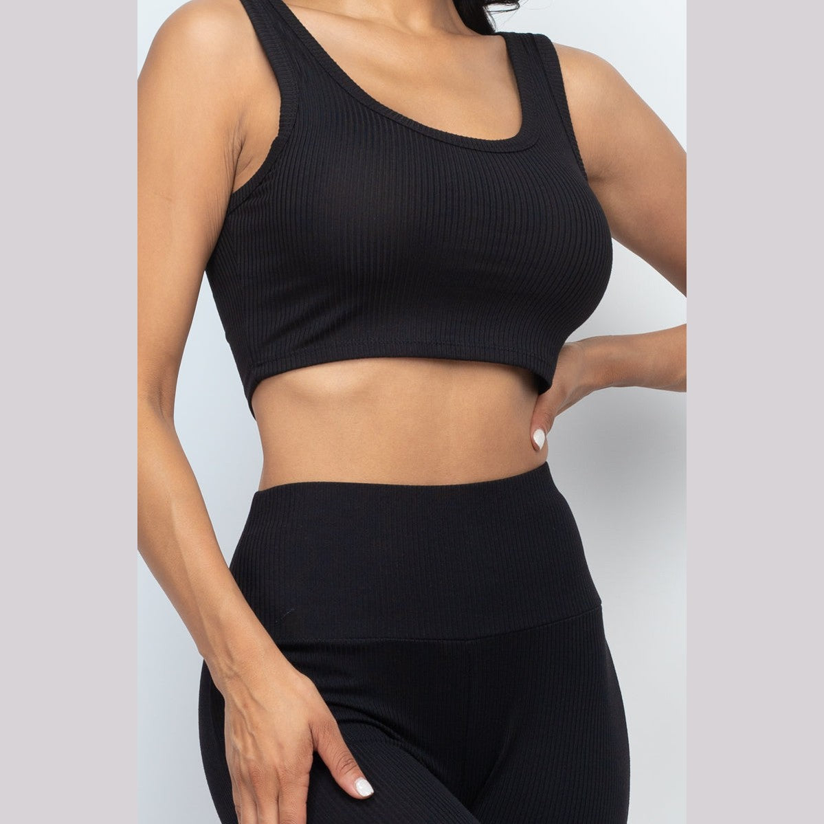 Ribbed Crop Top & Leggings Set