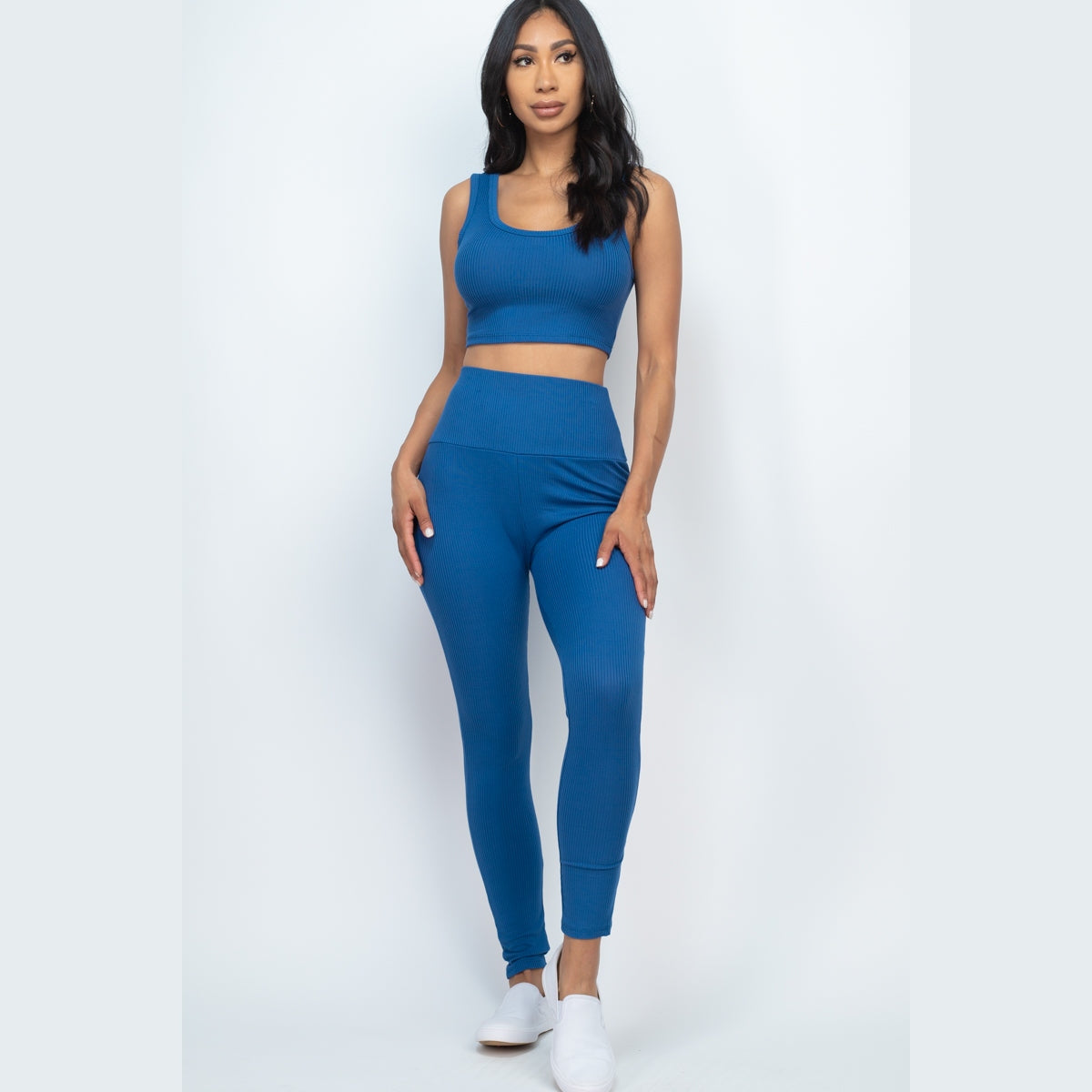 Ribbed Crop Top & Leggings Set