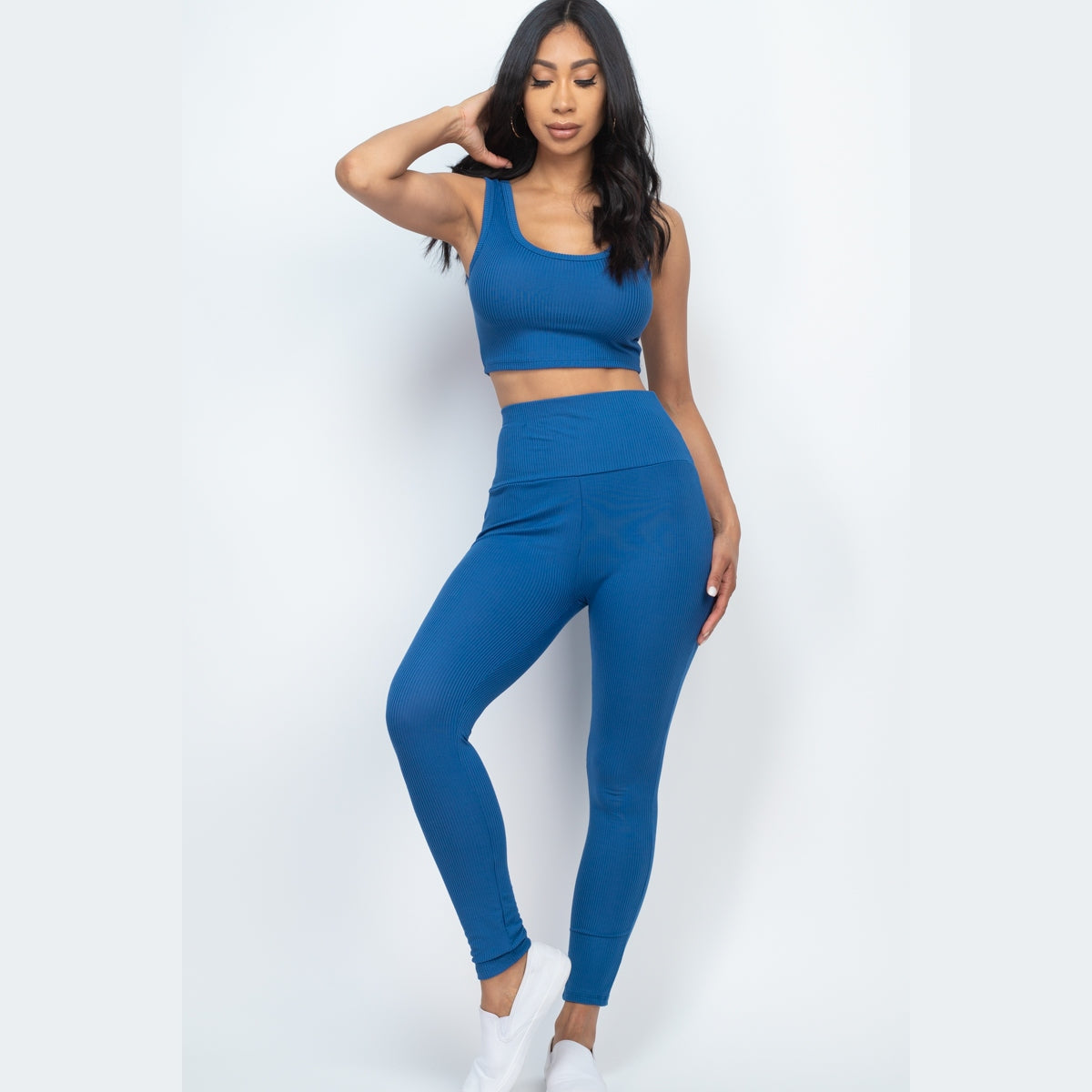 Ribbed Crop Top & Leggings Set
