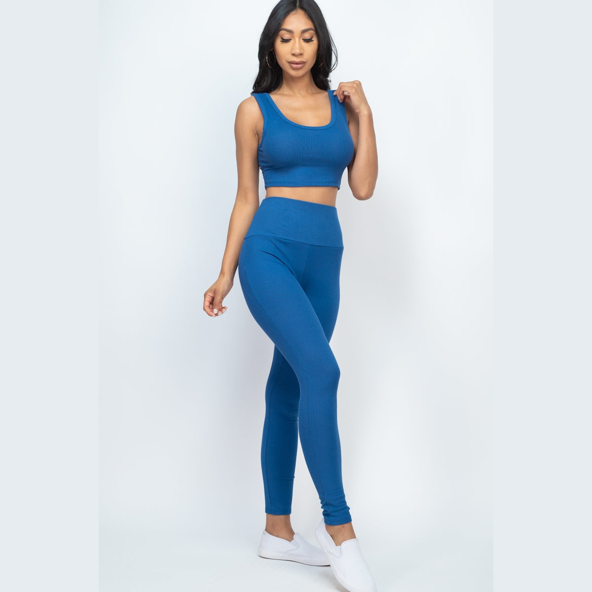 Ribbed Crop Top & Leggings Set