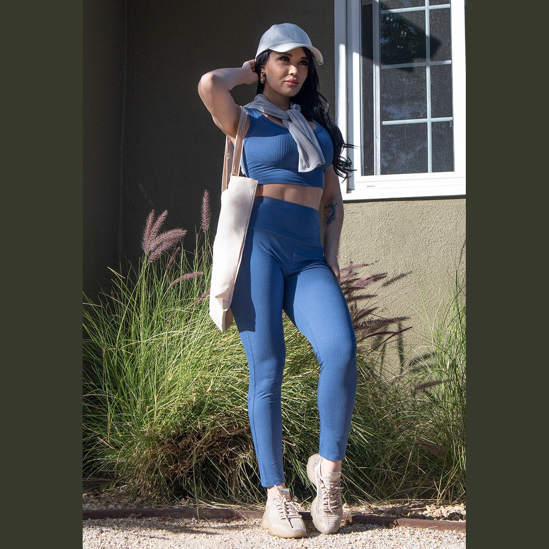 Ribbed Crop Top & Leggings Set