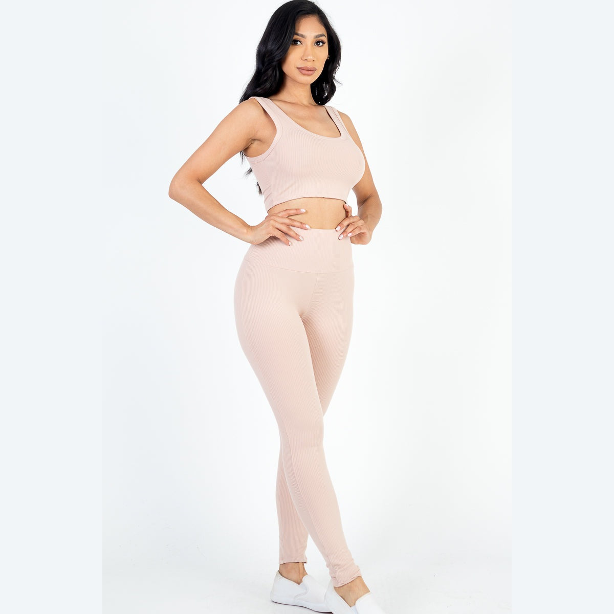 Ribbed Crop Top & Leggings Set