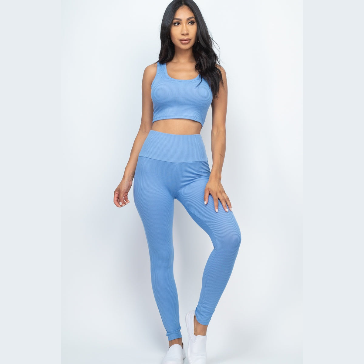 Ribbed Crop Top & Leggings Set