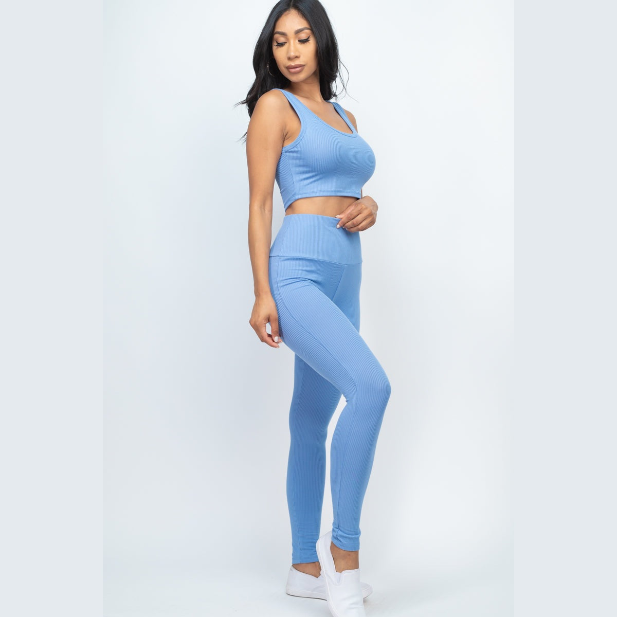 Ribbed Crop Top & Leggings Set