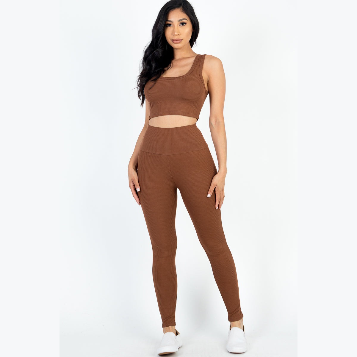 Ribbed Crop Top & Leggings Set
