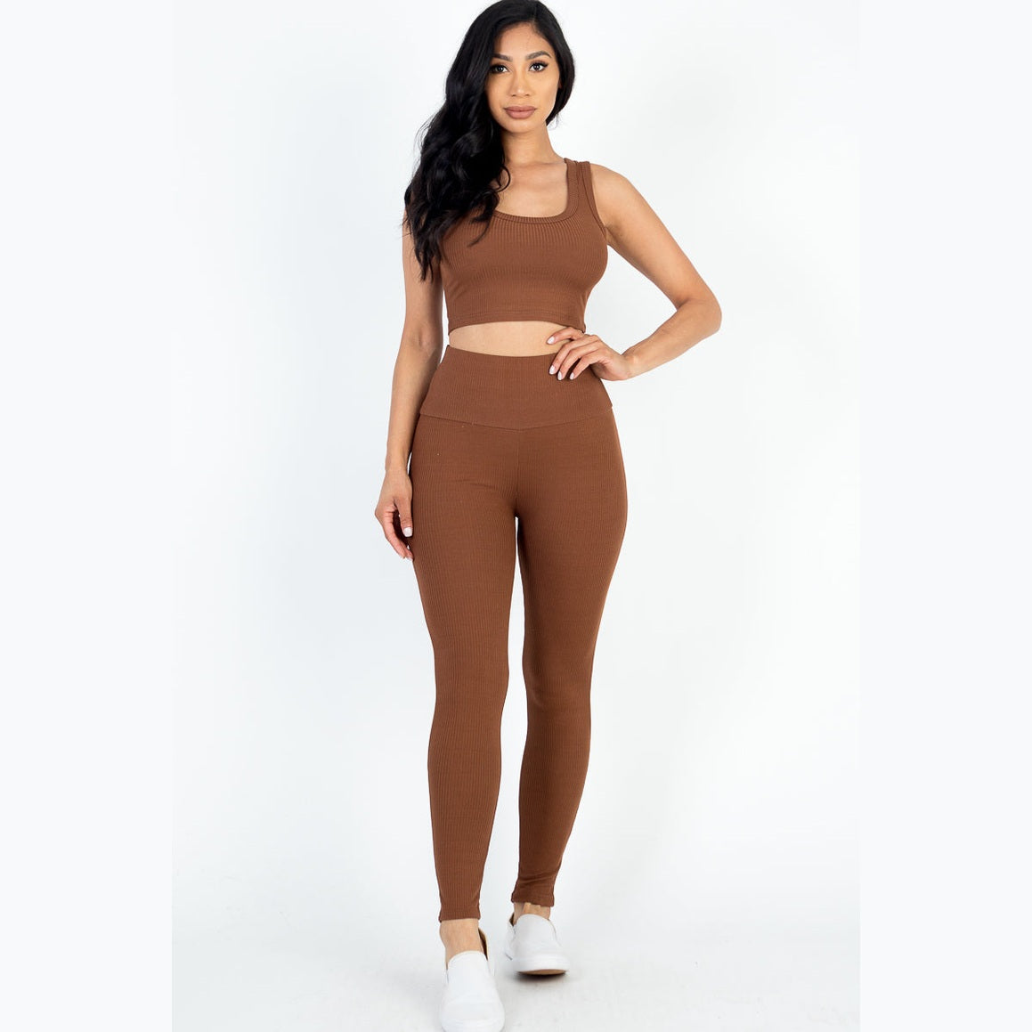Ribbed Crop Top & Leggings Set