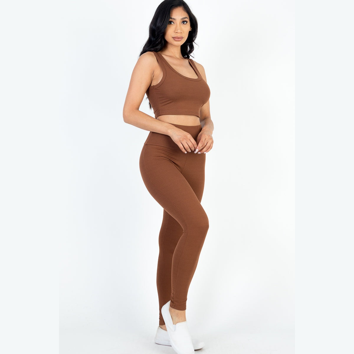 Ribbed Crop Top & Leggings Set