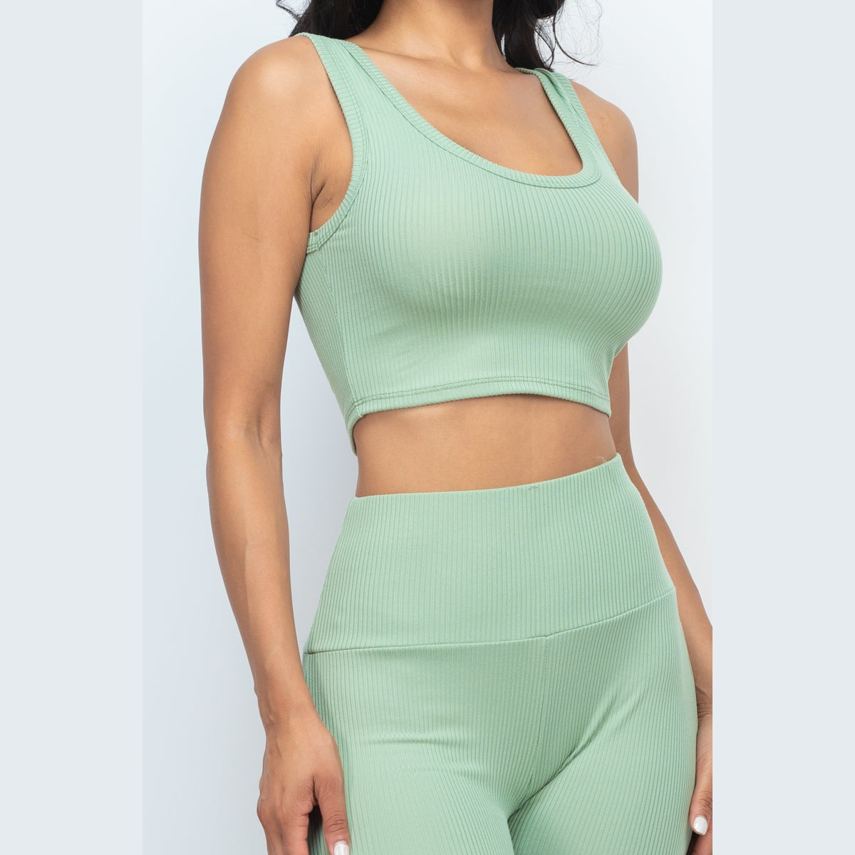 Ribbed Crop Top & Leggings Set