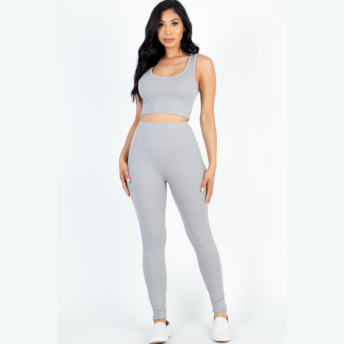 Ribbed Crop Top & Leggings Set