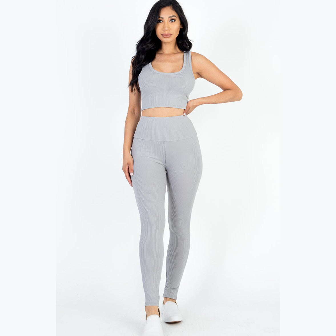 Ribbed Crop Top & Leggings Set
