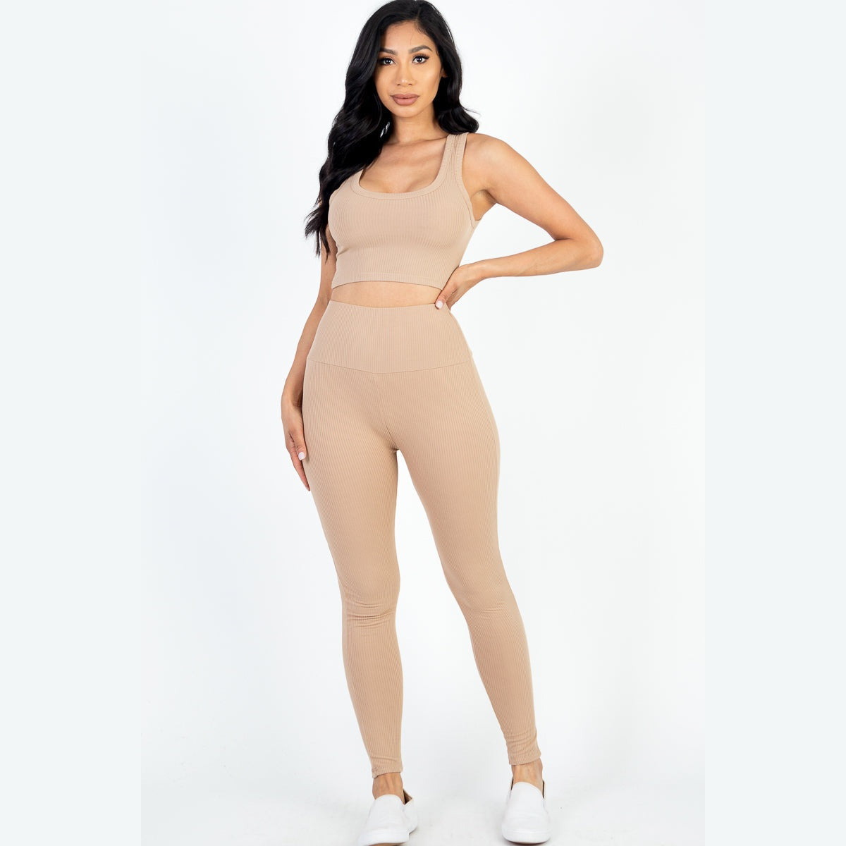 Ribbed Crop Top & Leggings Set