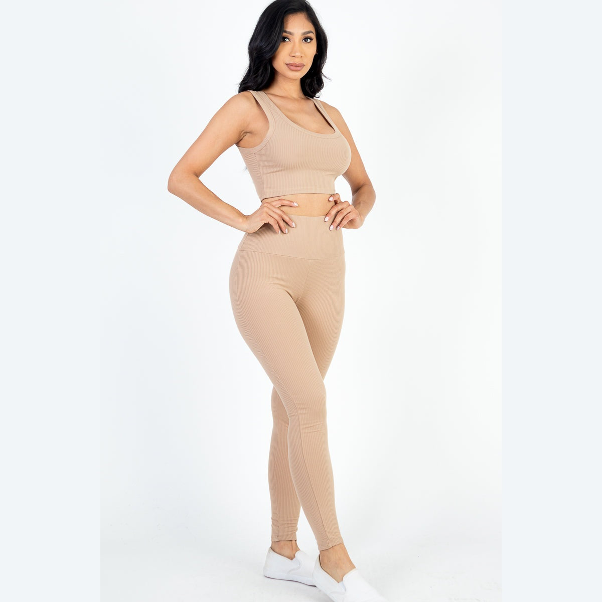 Ribbed Crop Top & Leggings Set