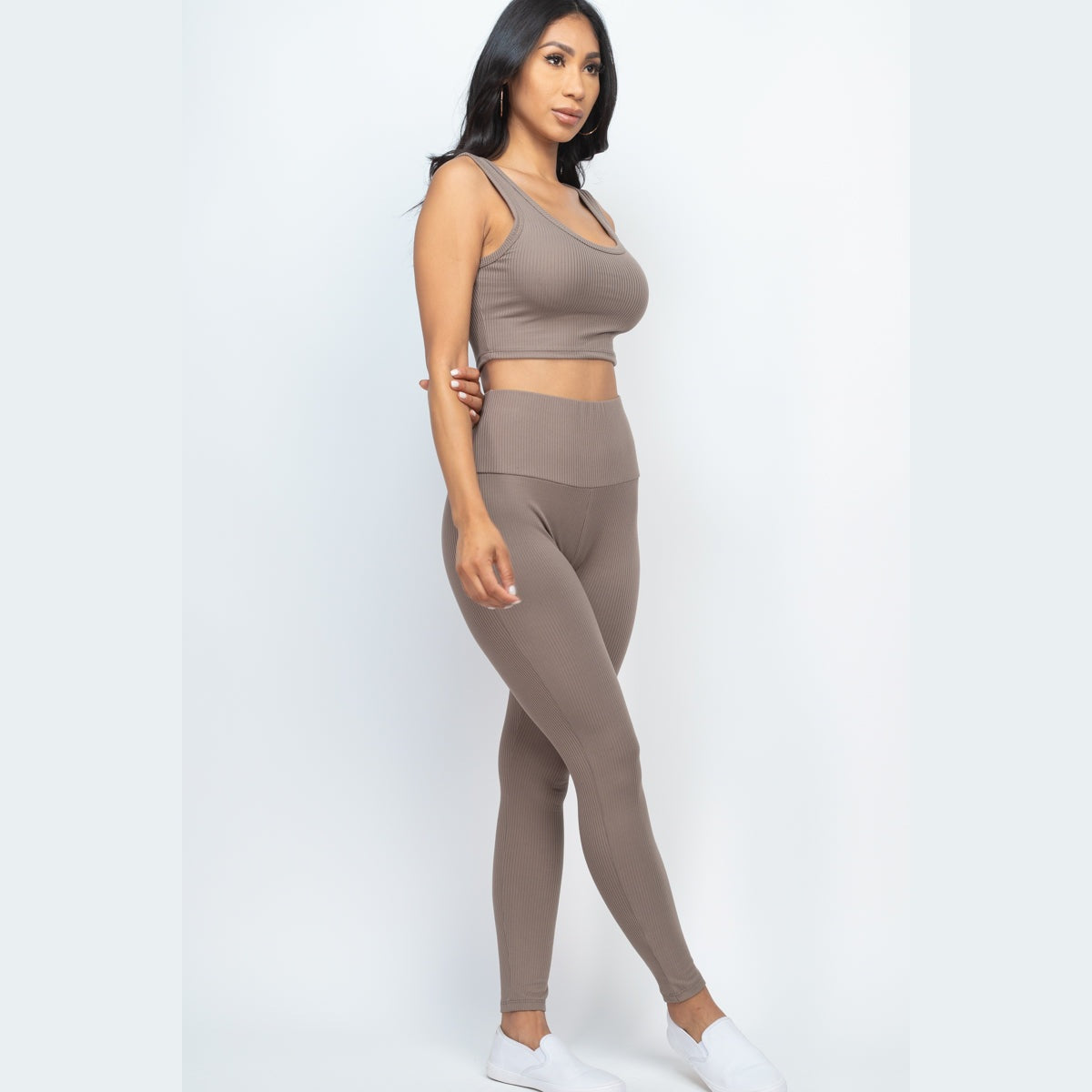 Ribbed Crop Top & Leggings Set